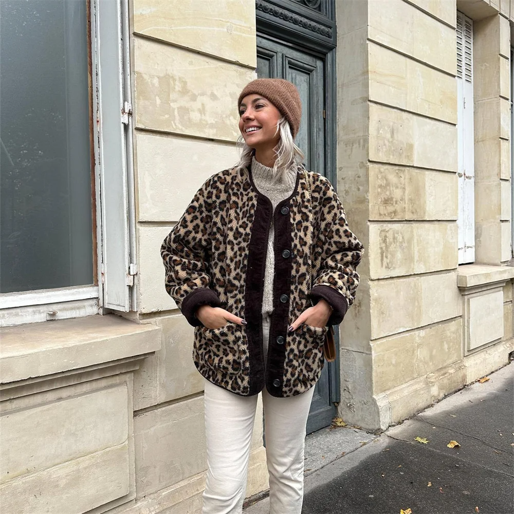 Fabienne | Leopard Fleece Jacket – Cozy and Stylish Outerwear for Women