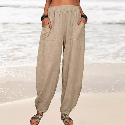 Women's Relaxed-Fit Cotton Linen Casual Pants