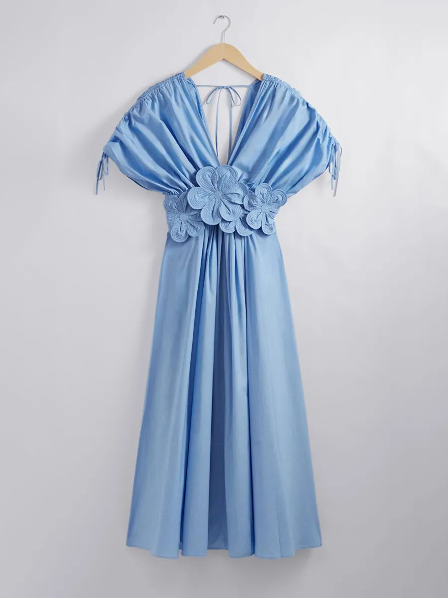 Blue Lotus Midi Dress - Feel like a princess