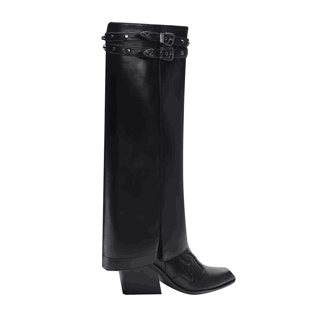 JUREN Buckled Knee High Boots - Stylish & Durable Footwear for Every Occasion