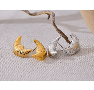 Gold & Silver Croissant Earrings