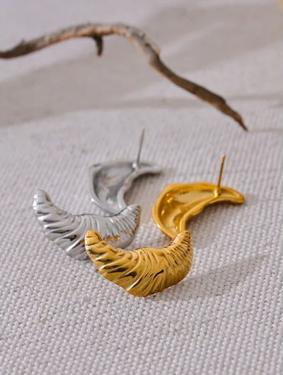 Gold & Silver Croissant Earrings