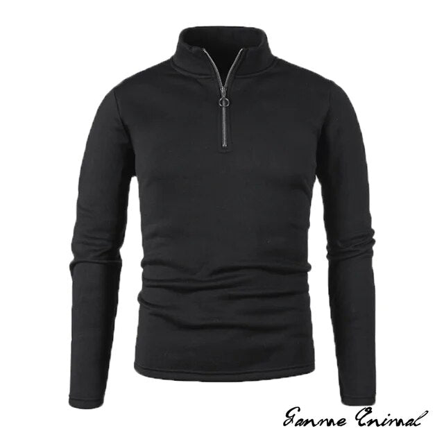 Men’s Turtleneck Sweater with Zipper | Versatile & Stylish Half-Zip Design