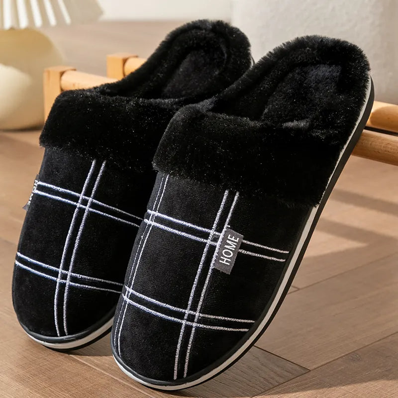 Plaid Slip-On Slippers | Ultra-Soft Checkered Indoor Footwear