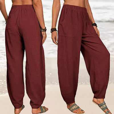 Women's Relaxed-Fit Cotton Linen Casual Pants