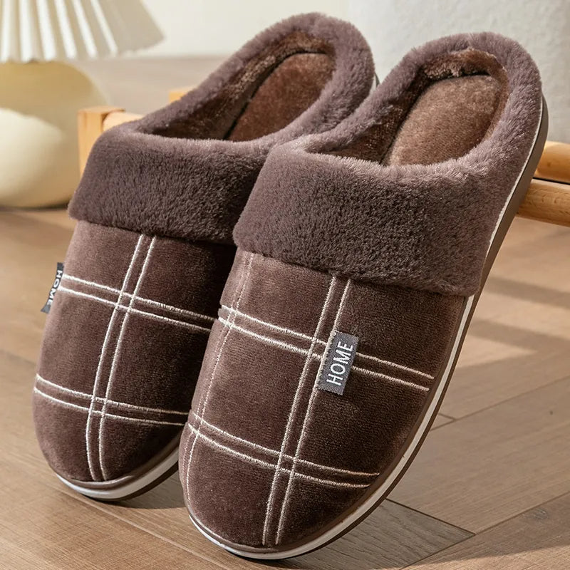 Plaid Slip-On Slippers | Ultra-Soft Checkered Indoor Footwear