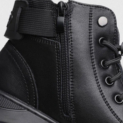 Men's Black Leather-Style Boots – Formal and Versatile with Optional Plush Lining