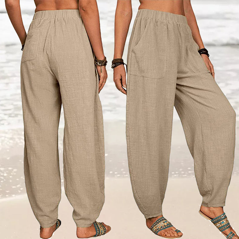 Women's Relaxed-Fit Cotton Linen Casual Pants