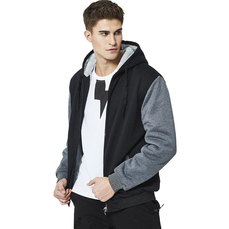 Men's Hooded Winter Jacket – Fleece-Lined for Casual and Sporty Style