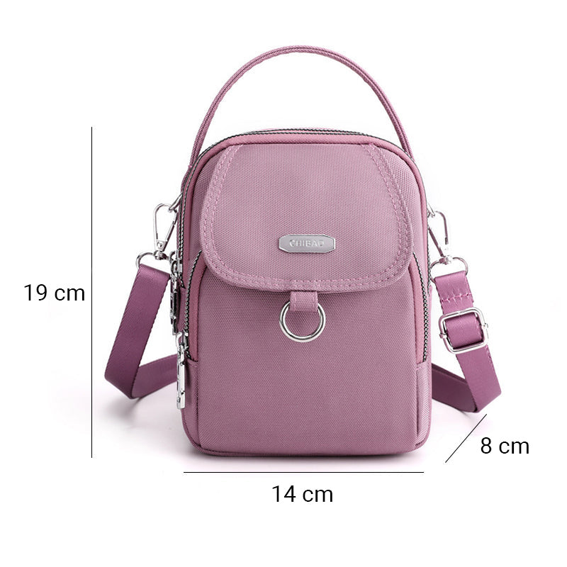 Lightweight Multi-Pocket Crossbody Bag with Adjustable Strap