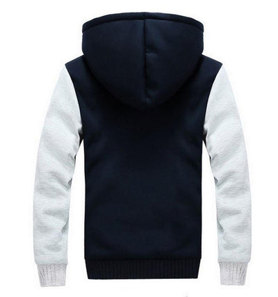 Men's Hooded Winter Jacket – Fleece-Lined for Casual and Sporty Style