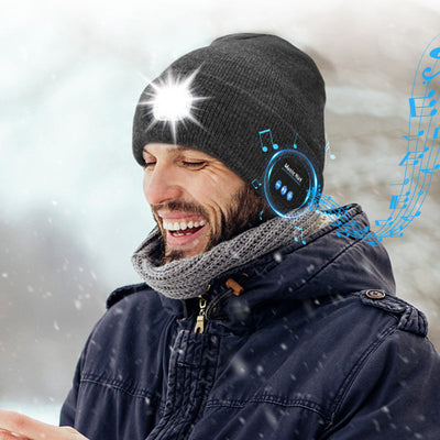 Bluetooth Beanie with Rechargeable LED Light and Speakers | Warmth, Music & Light in One