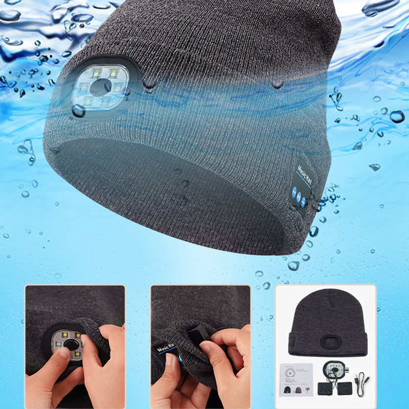 Bluetooth Beanie with Rechargeable LED Light and Speakers | Warmth, Music & Light in One