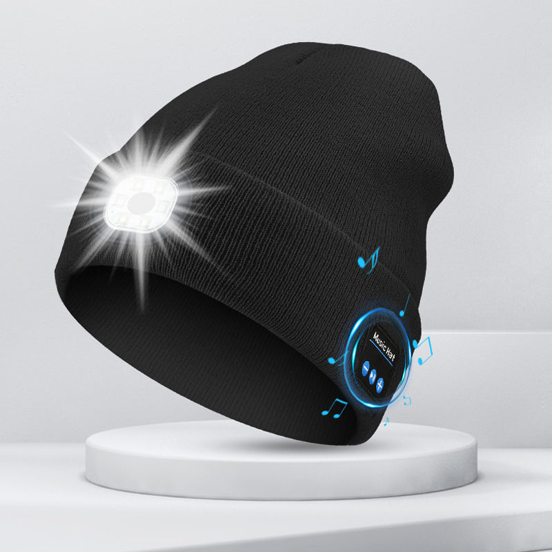 Bluetooth Beanie with Rechargeable LED Light and Speakers | Warmth, Music & Light in One