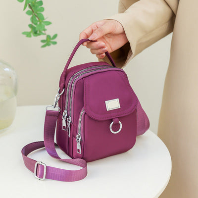 Casual Crossbody Bag with 3 Zipped Compartments