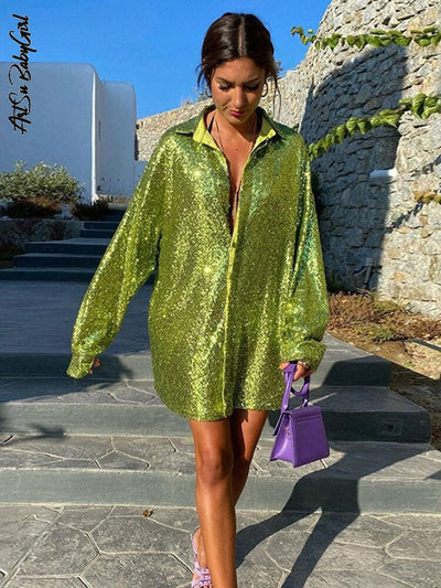 GlitteryDress™: Sparkly Oversized Blouse for Women - Party Ready & Stylish