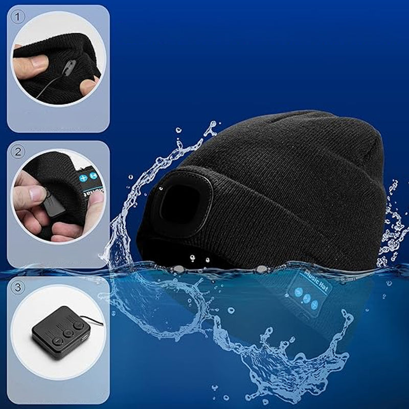 Bluetooth Beanie with Rechargeable LED Light and Speakers | Warmth, Music & Light in One