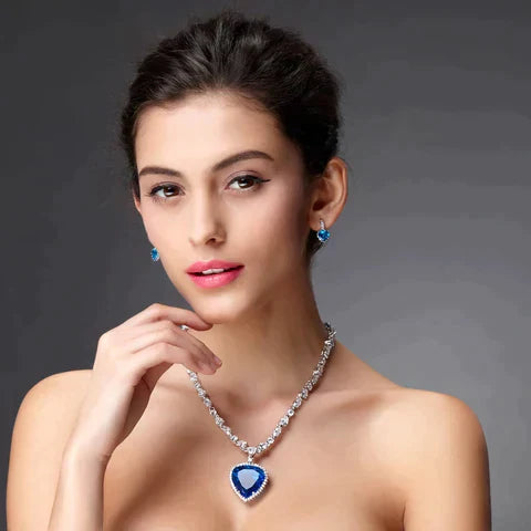 Blue Heart Crystal Necklace | Elegant & Timeless Jewelry Piece