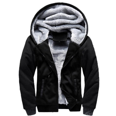 Men's Hooded Winter Jacket – Fleece-Lined for Casual and Sporty Style