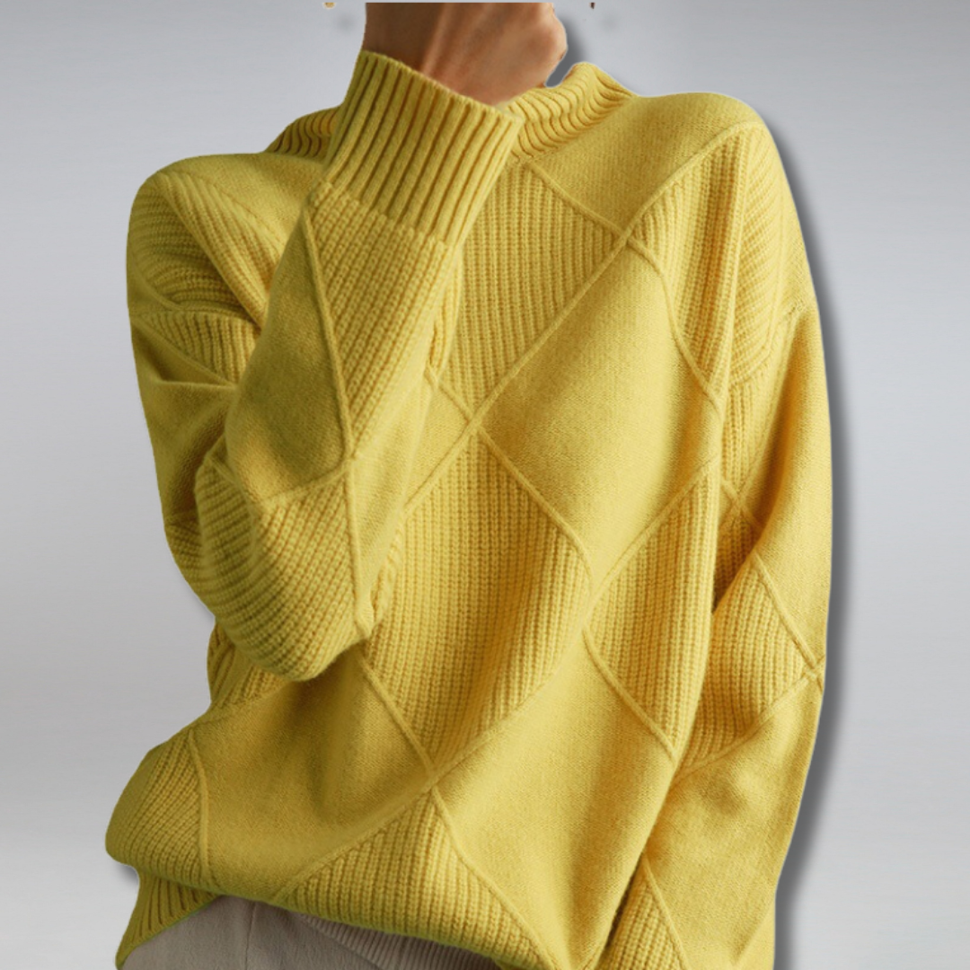 Sienna™ Luxury Cashmere Turtleneck Sweater – Ultra-Soft & Elegant Winter Knitwear