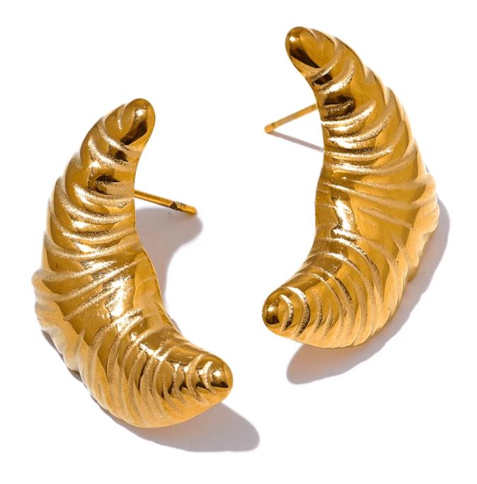 Gold & Silver Croissant Earrings