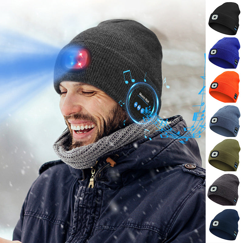 Bluetooth Beanie with Rechargeable LED Light and Speakers | Warmth, Music & Light in One