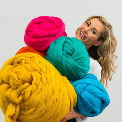 Chunky Wool Yarn for DIY Cozy Knits | Perfect for Arm Knitting, Blankets & Home Decor