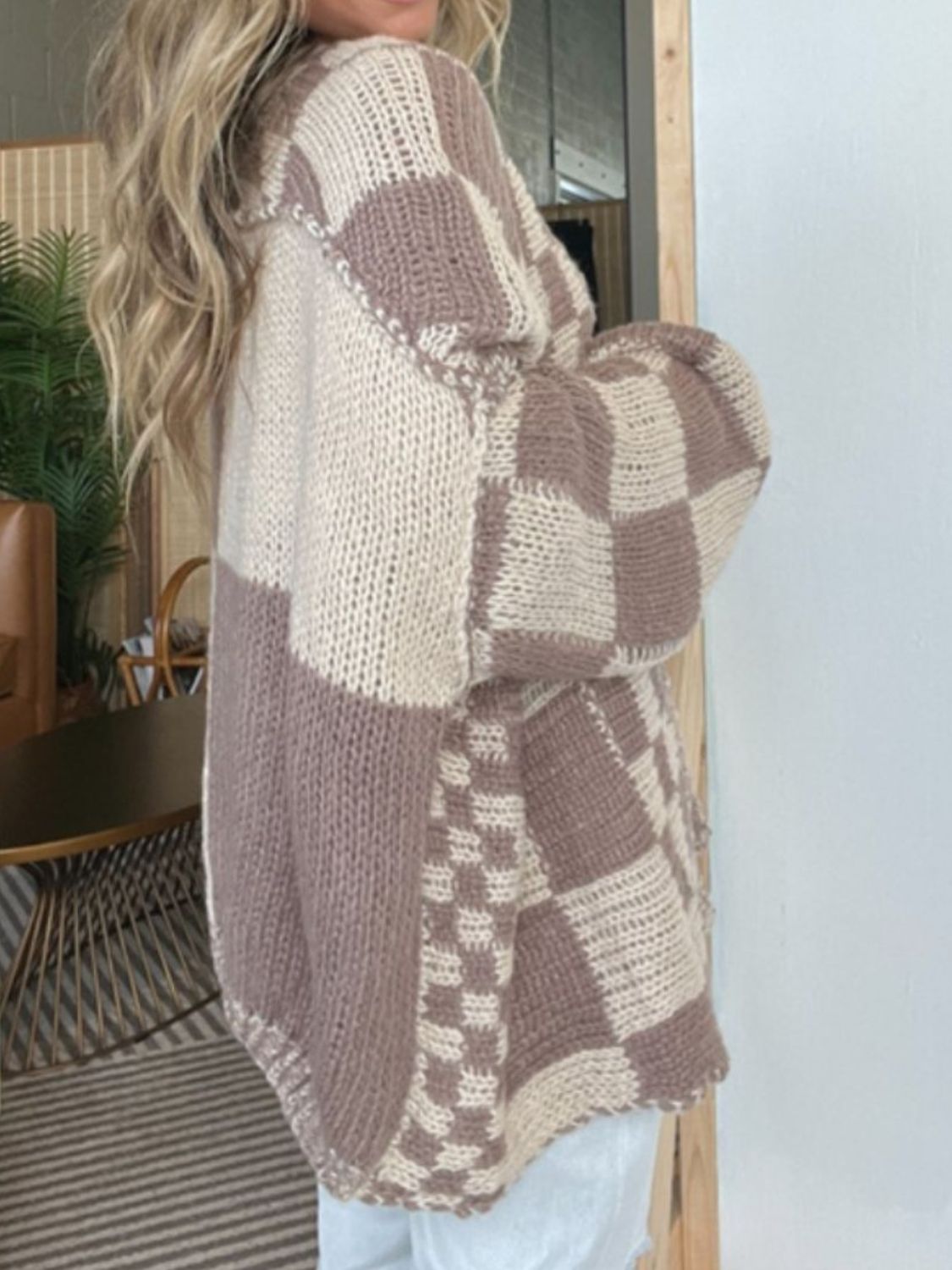 Plaid Open Front Long Sleeve Cardigan | Cozy and Stylish Layer for Every Occasion