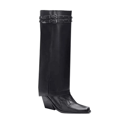 JUREN Buckled Knee High Boots - Stylish & Durable Footwear for Every Occasion