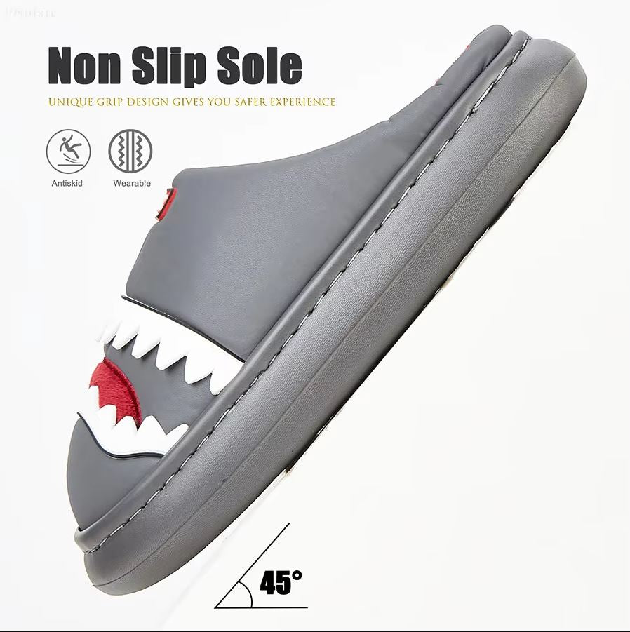 Shark Men's Indoor Slippers | Cozy Slip-On Shark Design