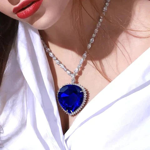 Blue Heart Crystal Necklace | Elegant & Timeless Jewelry Piece