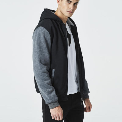 Men's Hooded Winter Jacket – Fleece-Lined for Casual and Sporty Style