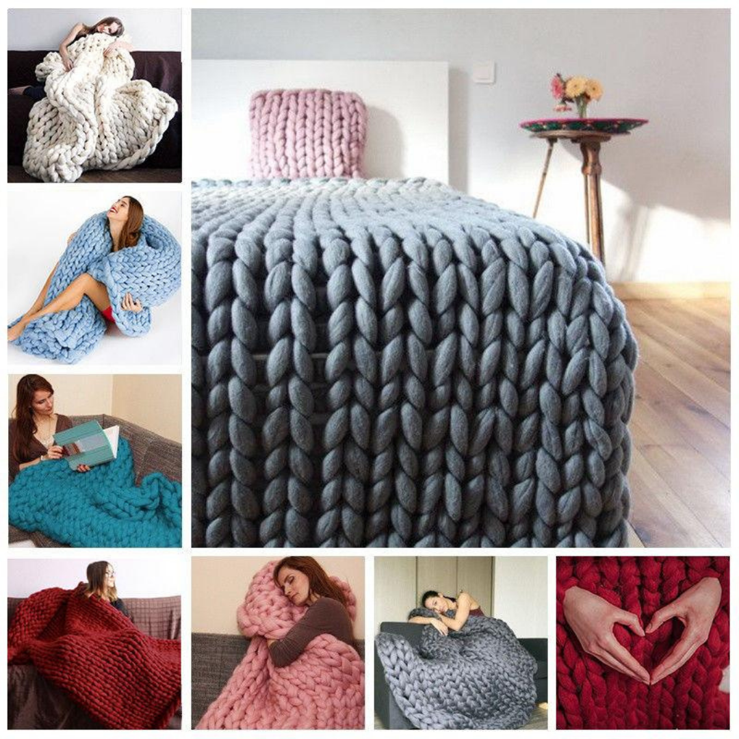 Chunky Wool Yarn for DIY Cozy Knits | Perfect for Arm Knitting, Blankets & Home Decor