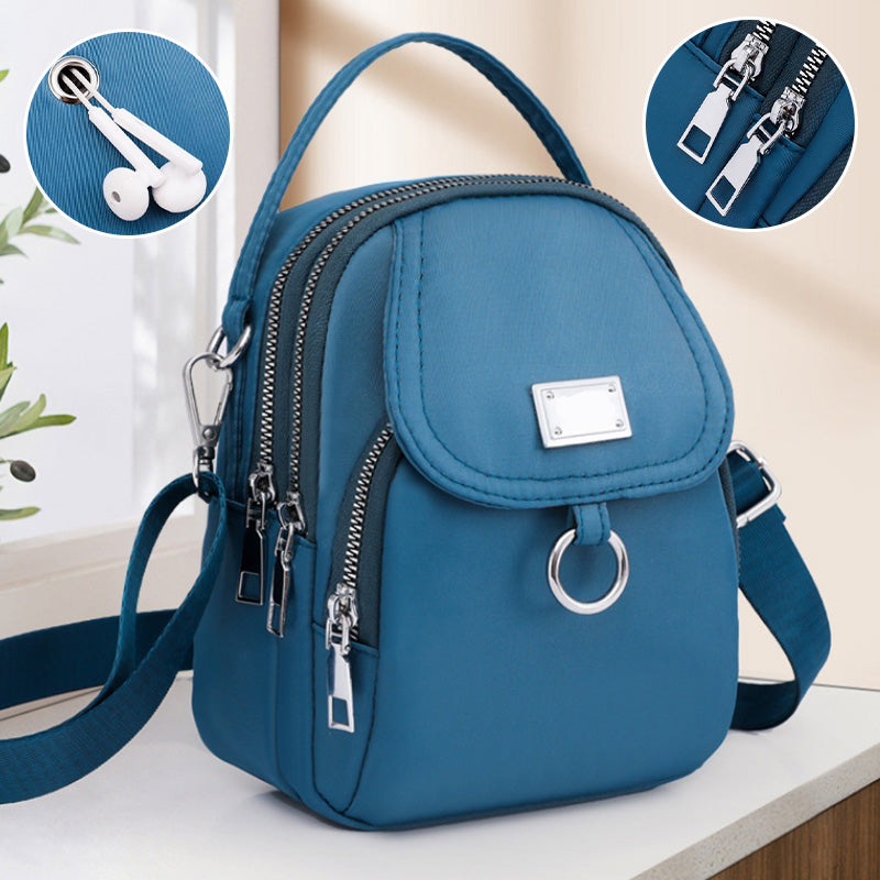 Casual Crossbody Bag with 3 Zipped Compartments