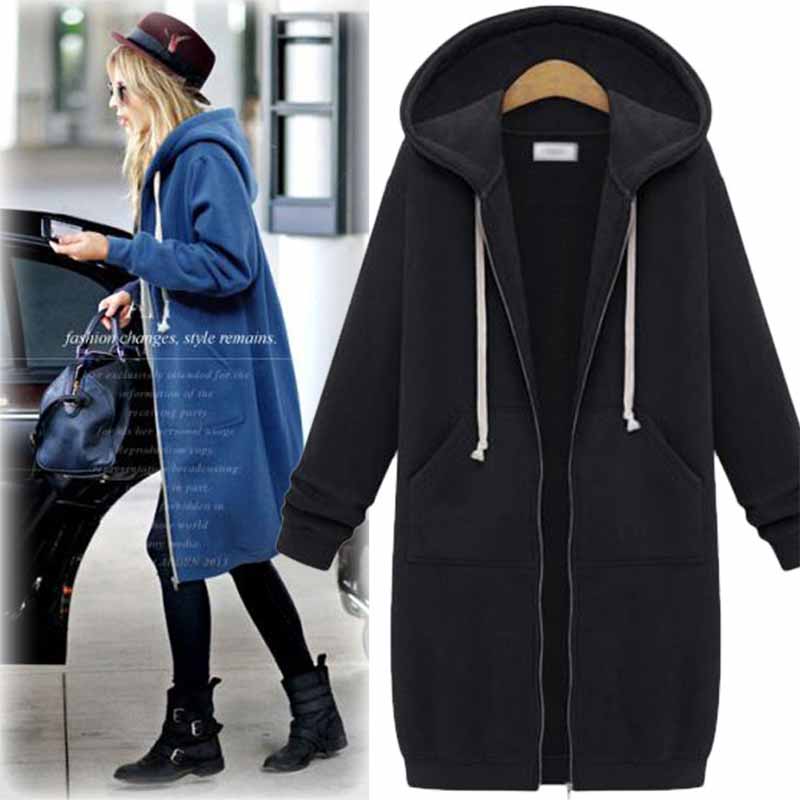 Casual Long Hoodie with Zipper for Everyday Comfort