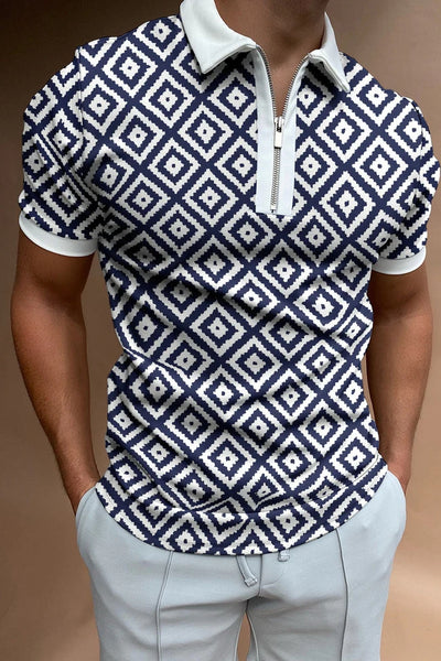 Geometric Summer Polo Shirt