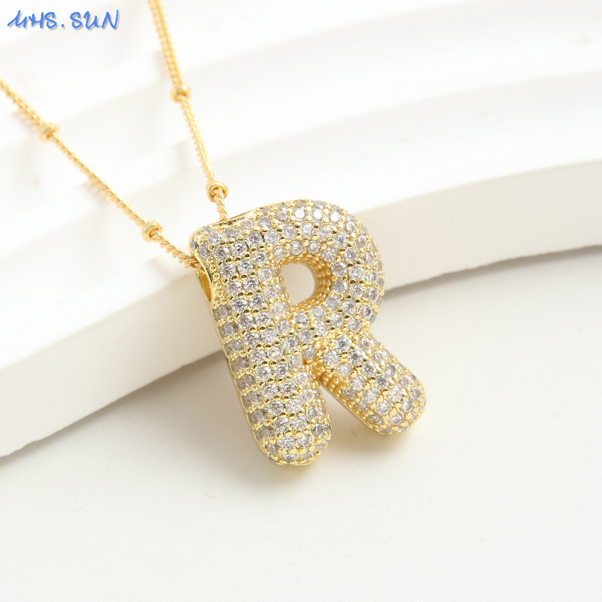 Diamond Bubble - Initial Necklace