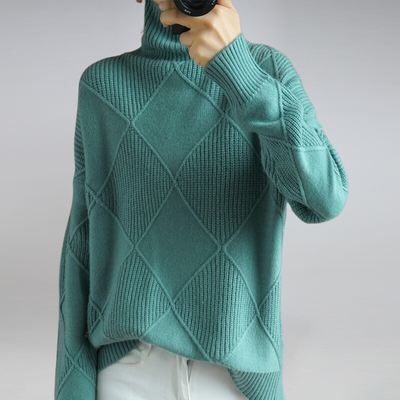 Sienna™ Luxury Cashmere Turtleneck Sweater – Ultra-Soft & Elegant Winter Knitwear