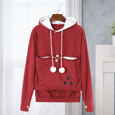 Pet Pouch Hoodie | Cozy Pet Holder Hoodie with Animal Ears