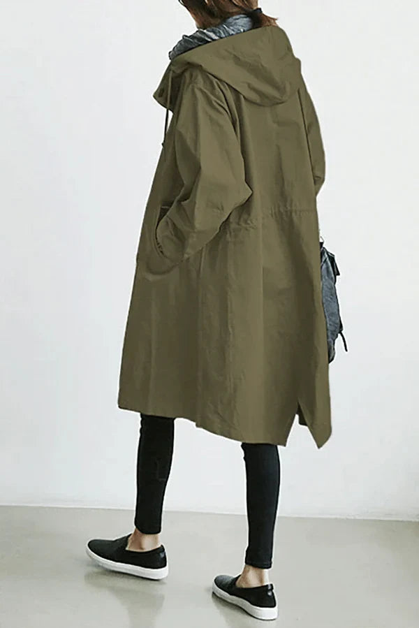 Stella - Long Windbreaker Coat | Stylish & Weatherproof Outerwear for Any Season