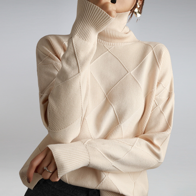 Sienna™ Luxury Cashmere Turtleneck Sweater – Ultra-Soft & Elegant Winter Knitwear