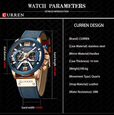 Curren Casual Watch | Stylish & Timeless Water Resistant Timepiece for Men