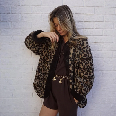 Fabienne | Leopard Fleece Jacket – Cozy and Stylish Outerwear for Women