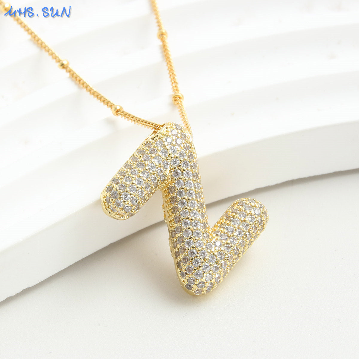 Diamond Bubble - Initial Necklace