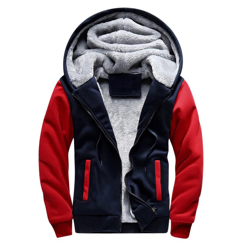 Men's Hooded Winter Jacket – Fleece-Lined for Casual and Sporty Style