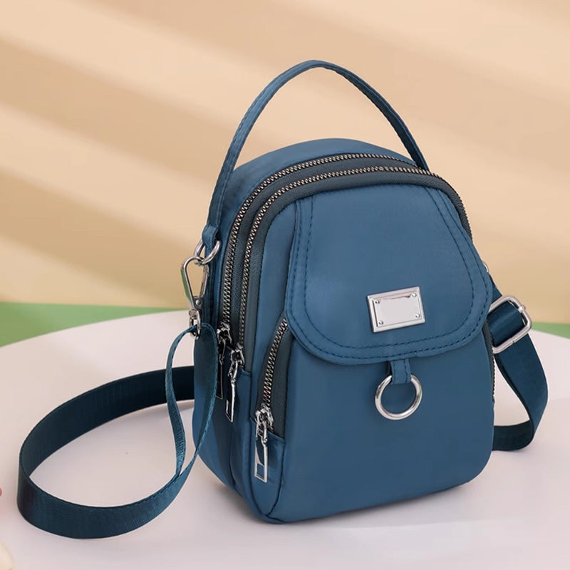 Casual Crossbody Bag with 3 Zipped Compartments