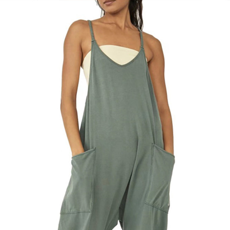 Women’s Casual Solid-Color Jumpsuit