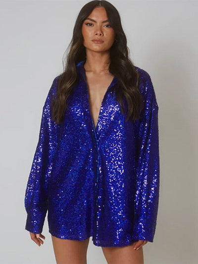 GlitteryDress™: Sparkly Oversized Blouse for Women - Party Ready & Stylish