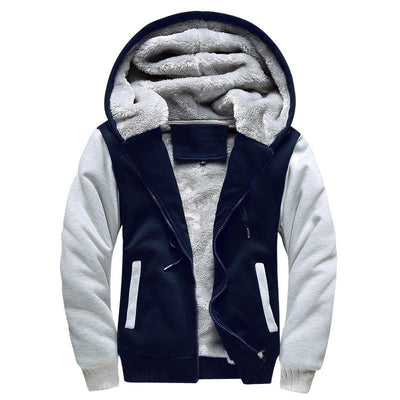 Men's Hooded Winter Jacket – Fleece-Lined for Casual and Sporty Style