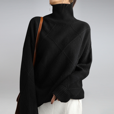 Sienna™ Luxury Cashmere Turtleneck Sweater – Ultra-Soft & Elegant Winter Knitwear